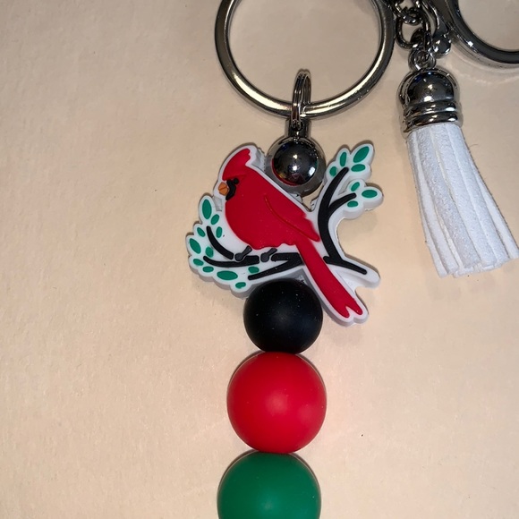 Handmade Cardinal Keychain/Purse Charm With Tassel - Picture 2 of 2